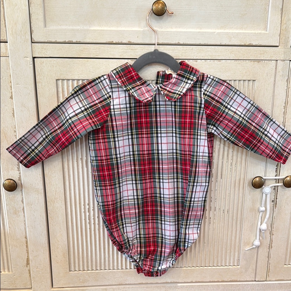 The Beaufort Bonnet Company Plaid Baby Romper